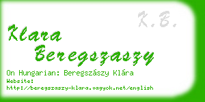 klara beregszaszy business card